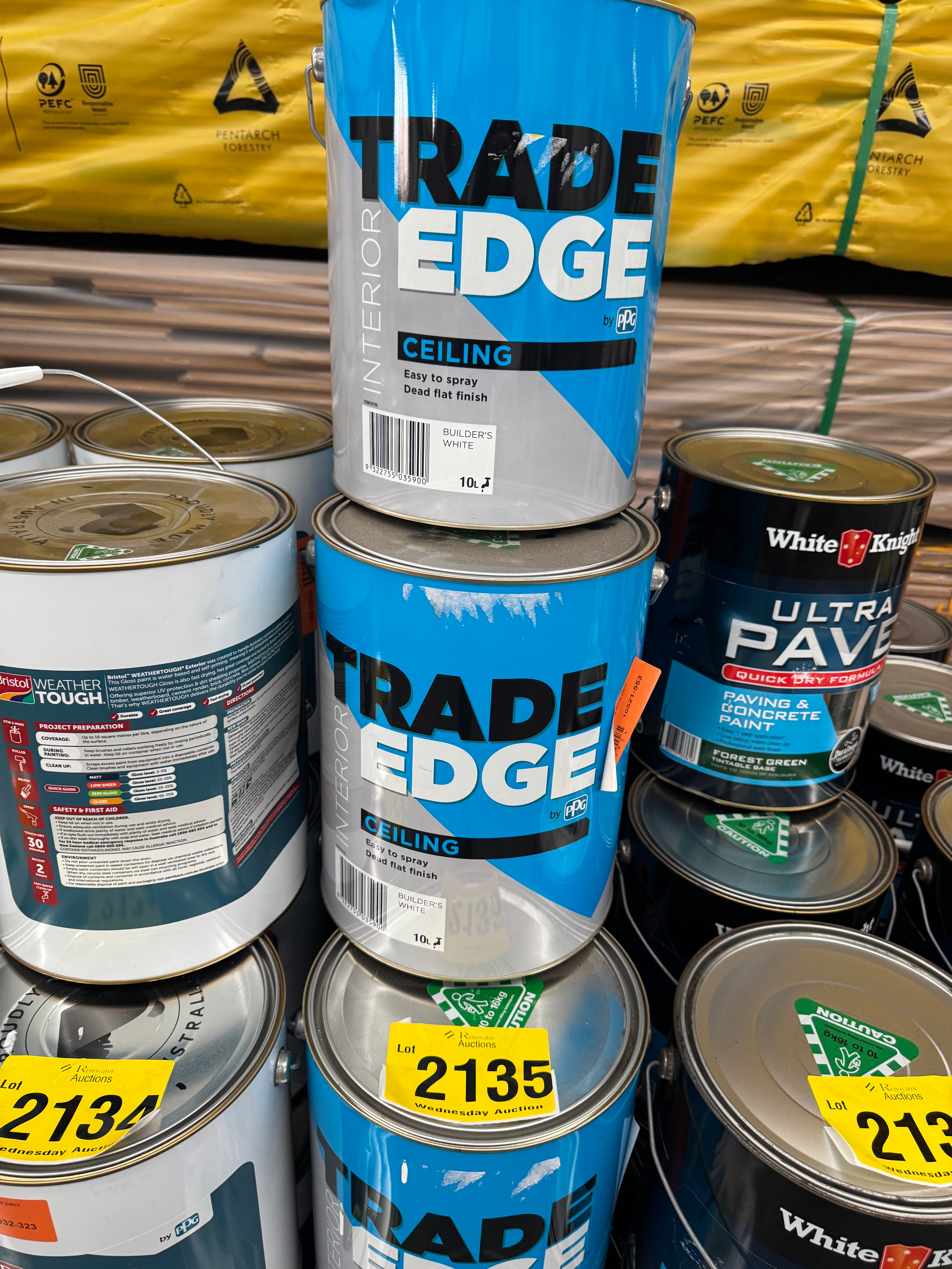 10 Litre Trade Edge Ceiling White Paint (Pick up only)