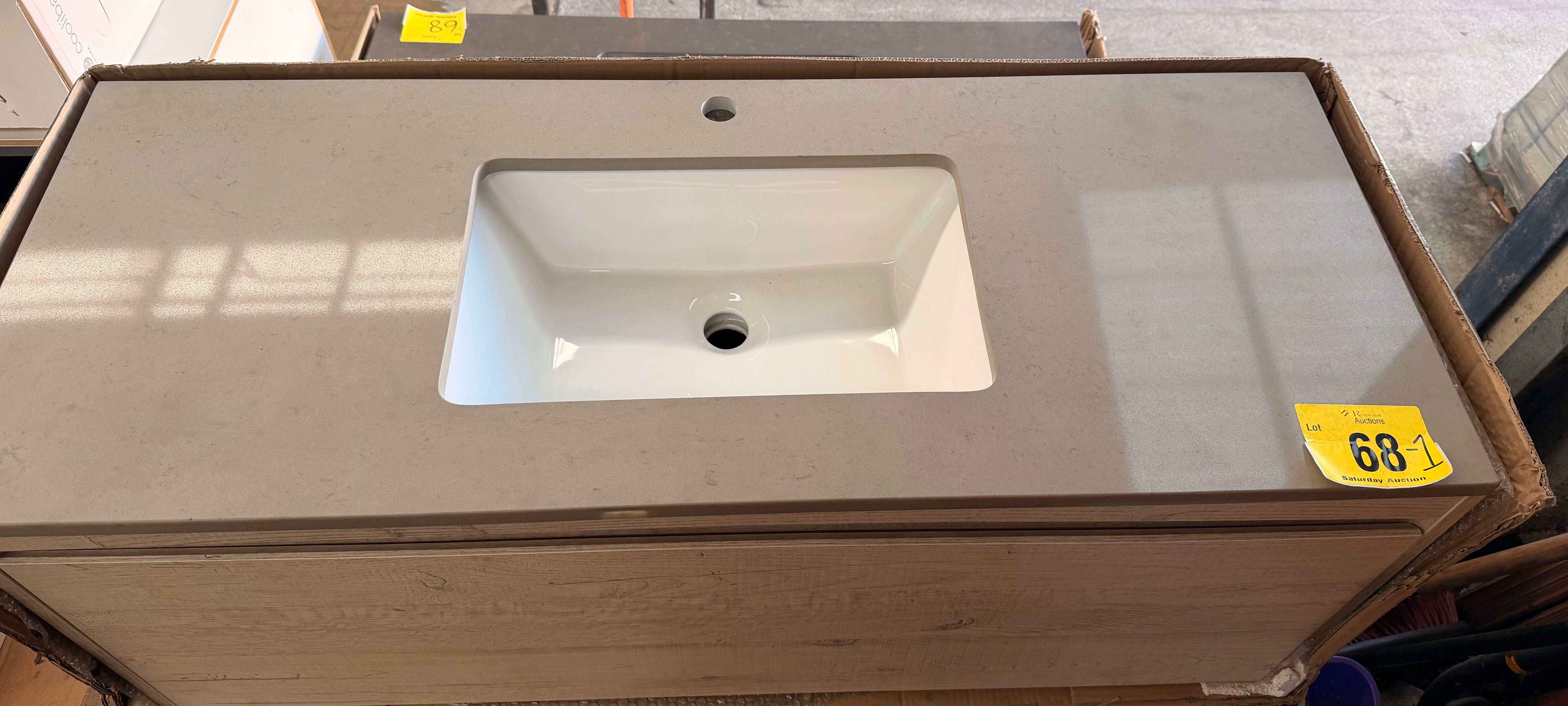 1200mm Forme Madrid timber look wall hung vanity (pick up only).