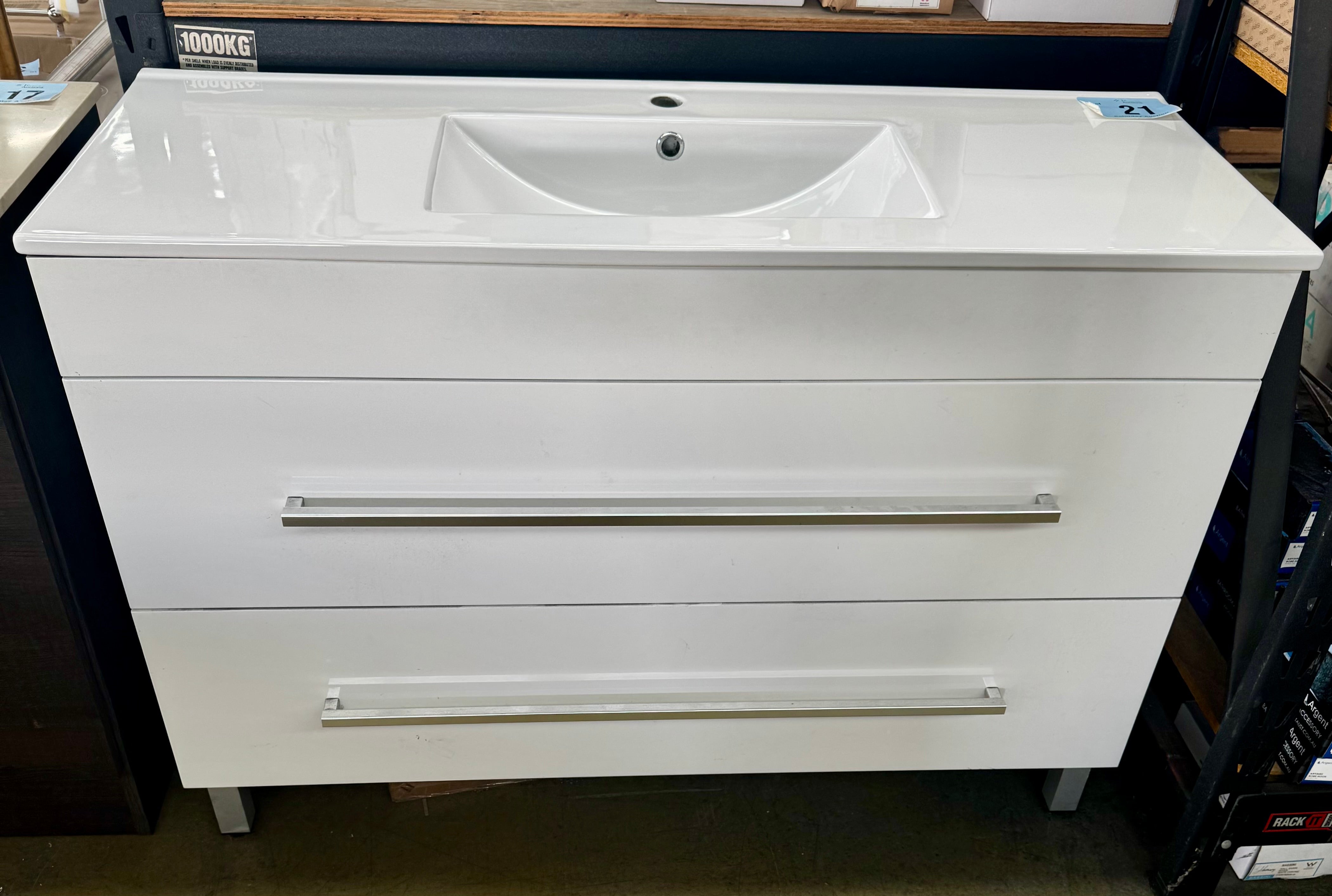 1200mm Paris 2 drawer freestanding vanity (Pick up only)