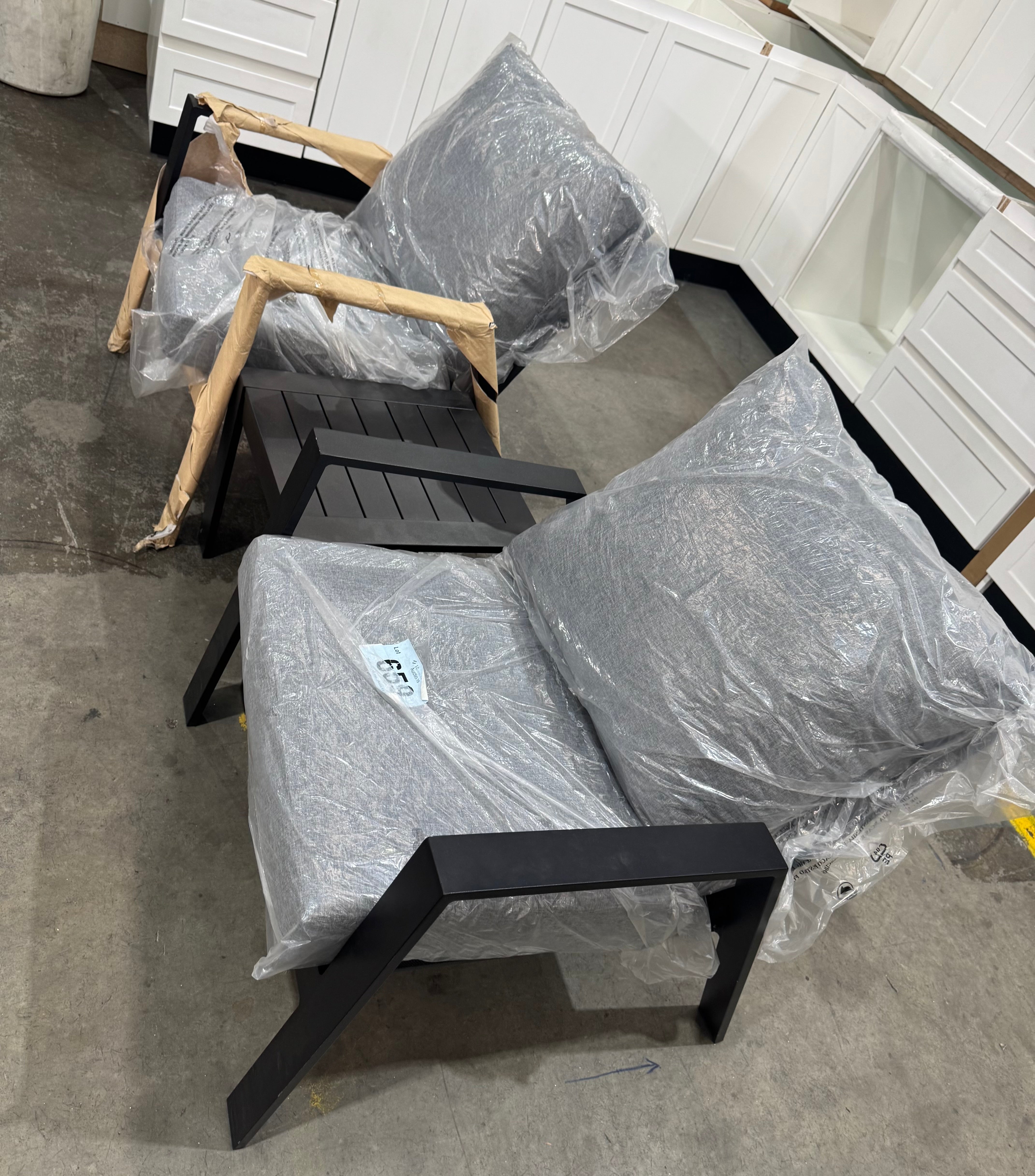 3-Piece Black Aluminium Balcony Set (Pick up only)