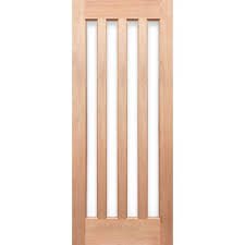 820x2040x40mm Maple Veneer frosted vertical 4 lite entrance door (Pick up only)