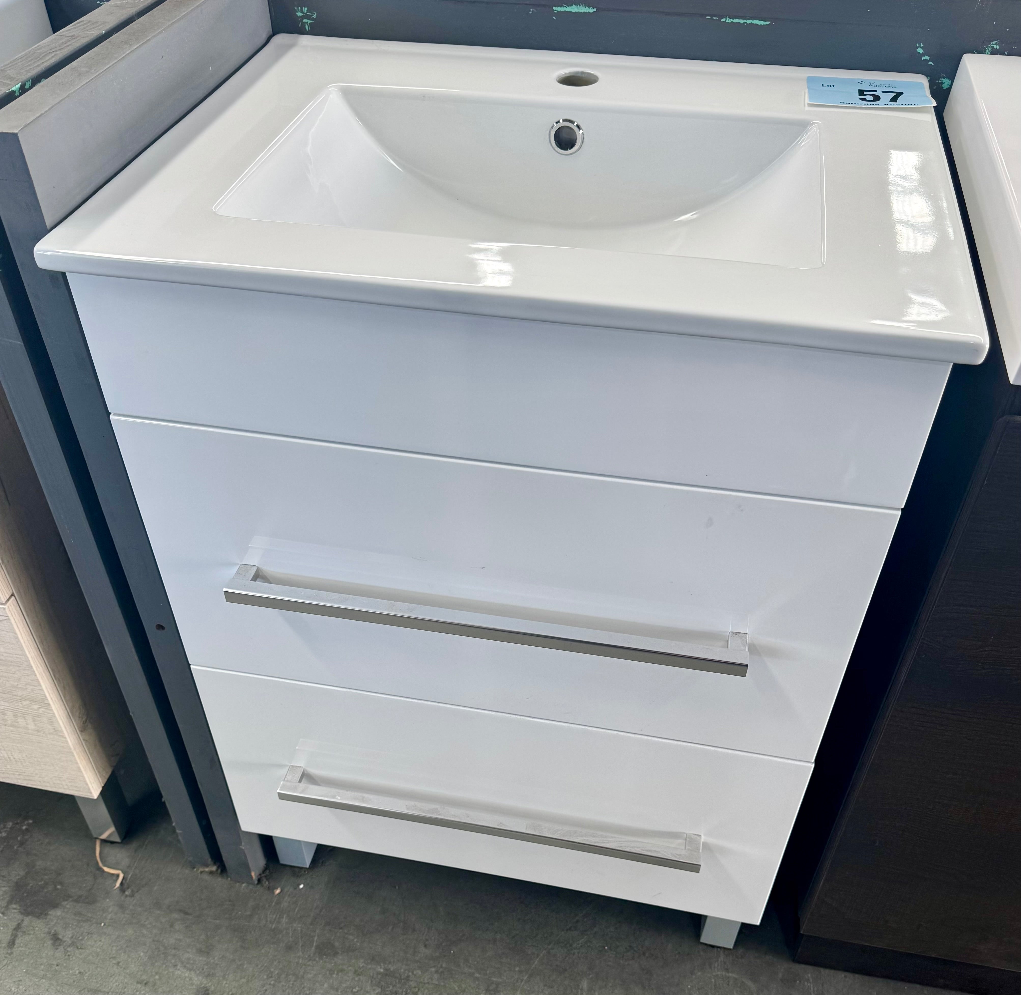 600mm Paris 2 drawer freestanding vanity (pick up only).