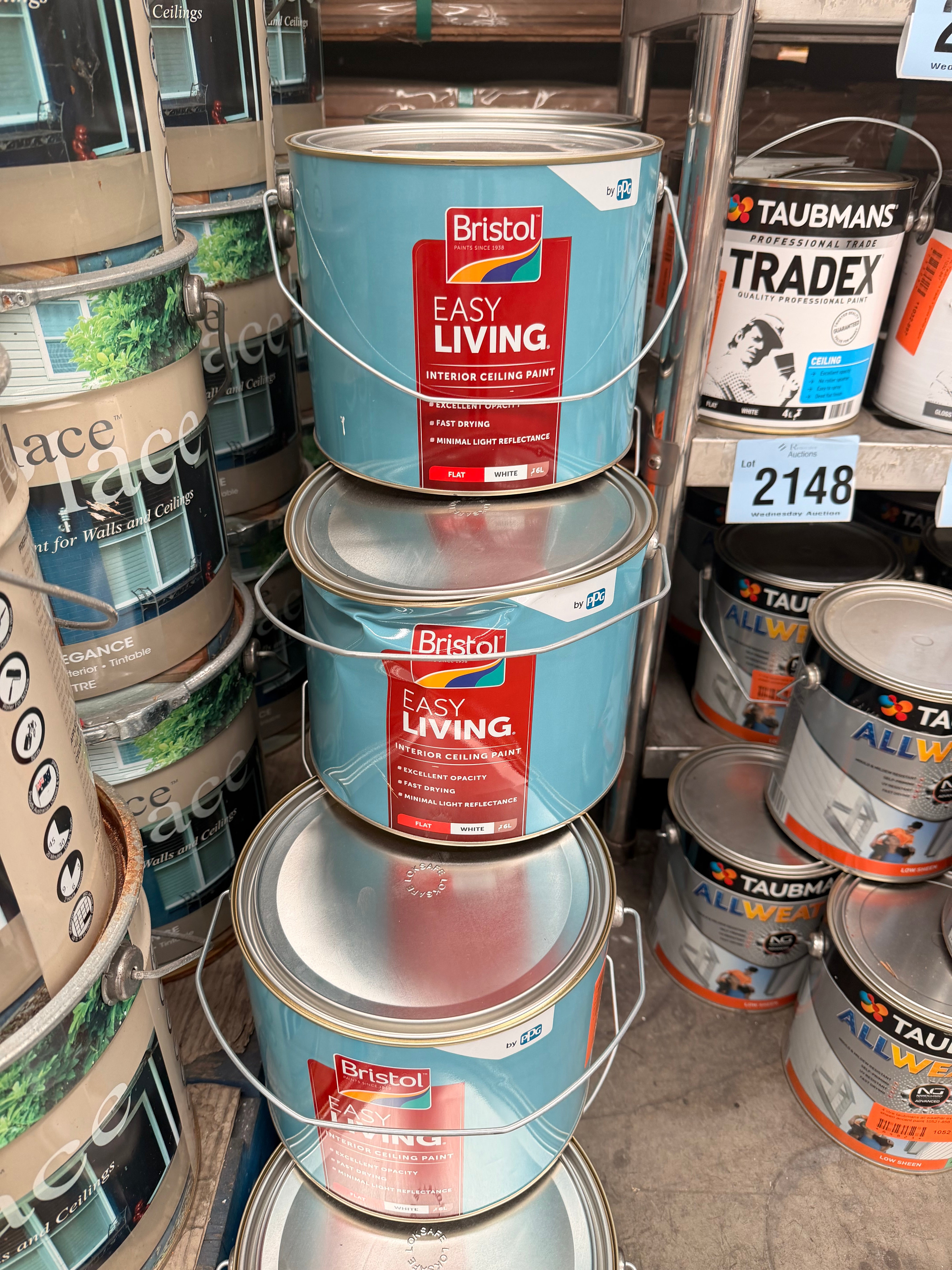 6 Litre Bristol easy living white flat ceiling paint (Pick up only)