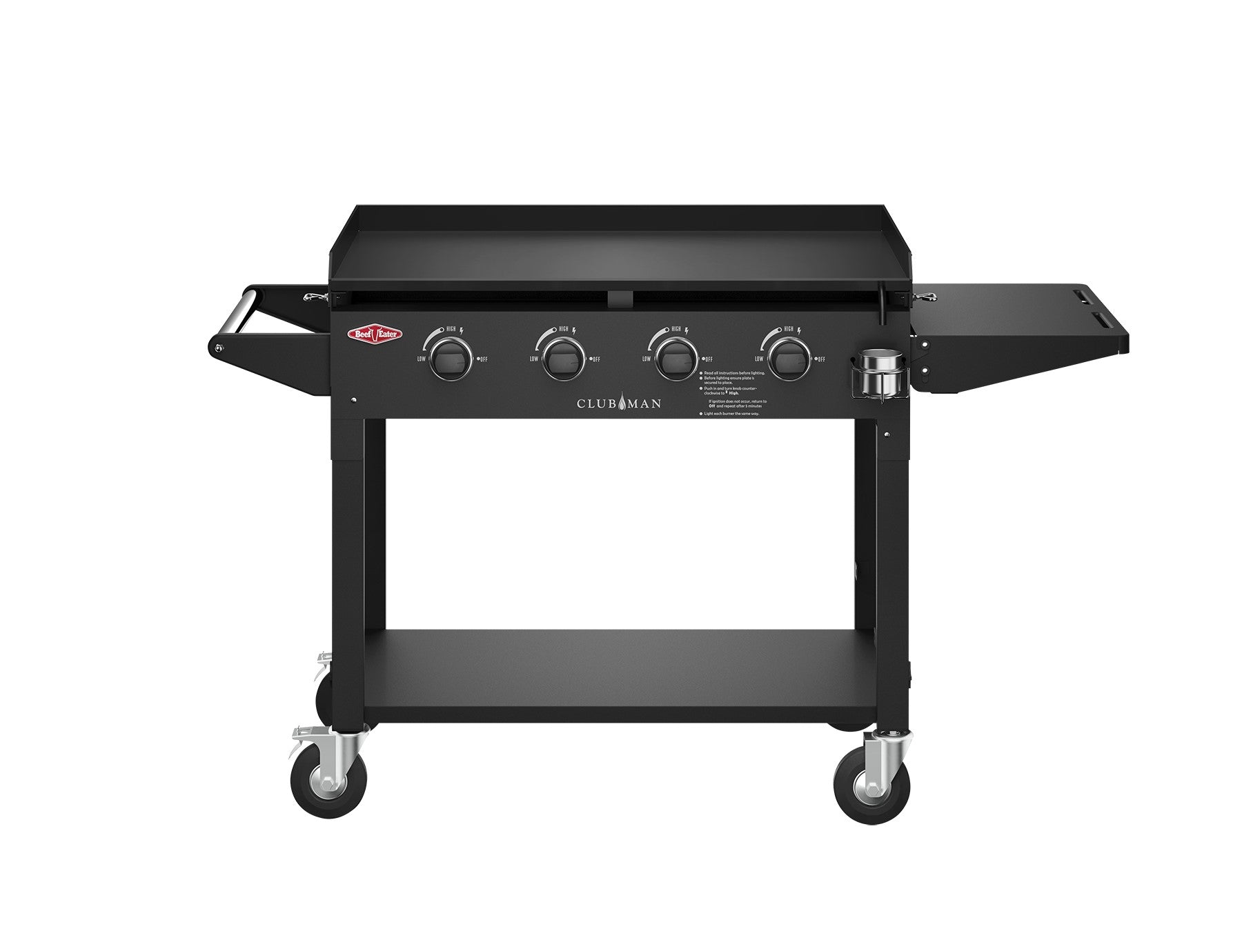 Beefeater Clubman black enamel 4 burner BBQ and trolley BD16640