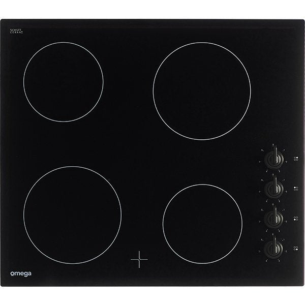 Omega OCC64KZTGG 600mm Black glass ceramic cooktop (Pick up only)