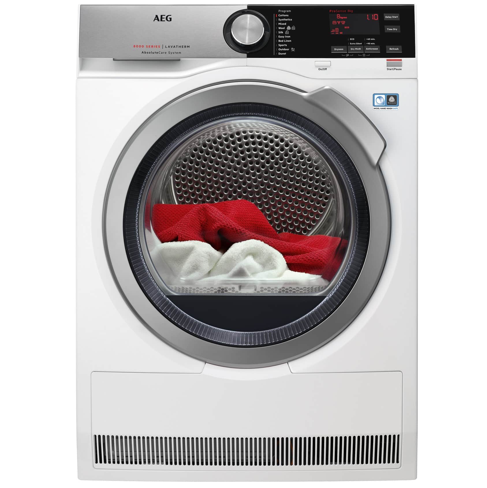 AEG 8kg 8000 series SensiDry heat pump dryer T8DHC846C (Pick up only).