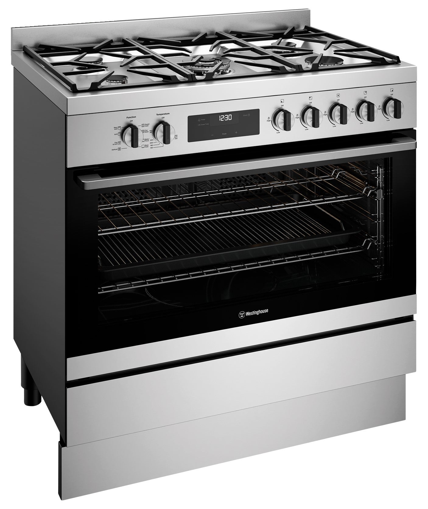 Westinghouse 900 mm stainless steel dual-fuel freestanding oven WFE9515SD (Pick up only)