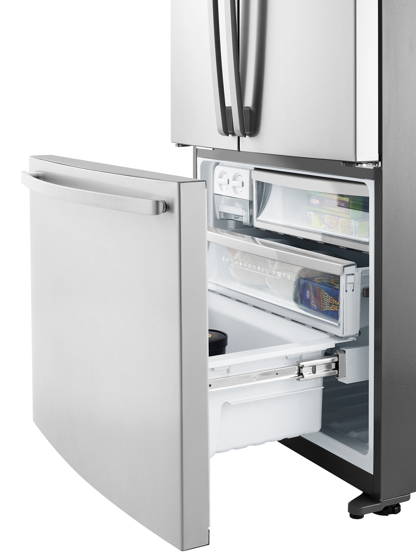 The Westinghouse 565L stainless steel French Door Fridge WHE6000SB (Pick up only).