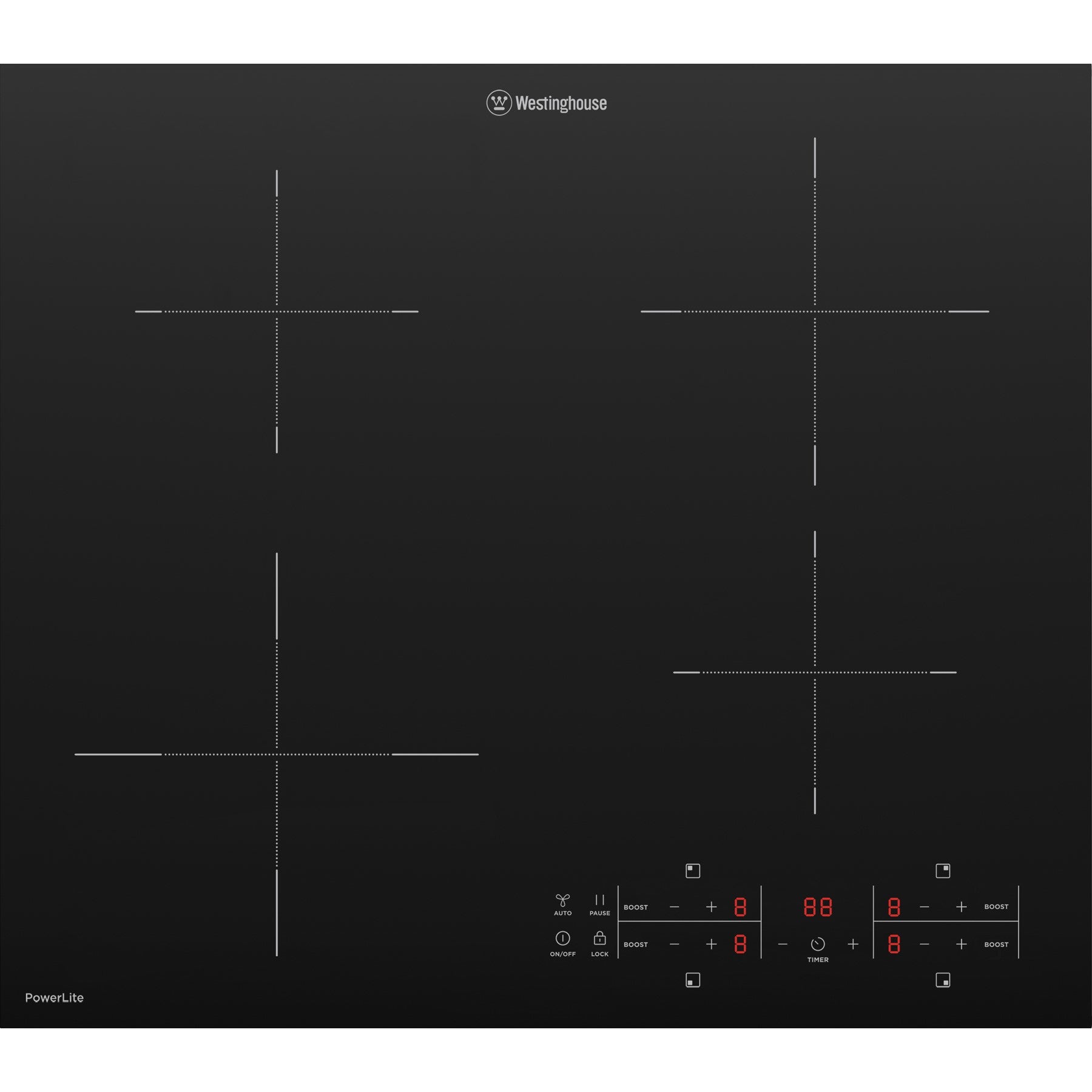 Westinghouse 600mm 4 zone induction cooktop WHI642BE (Pick up only).