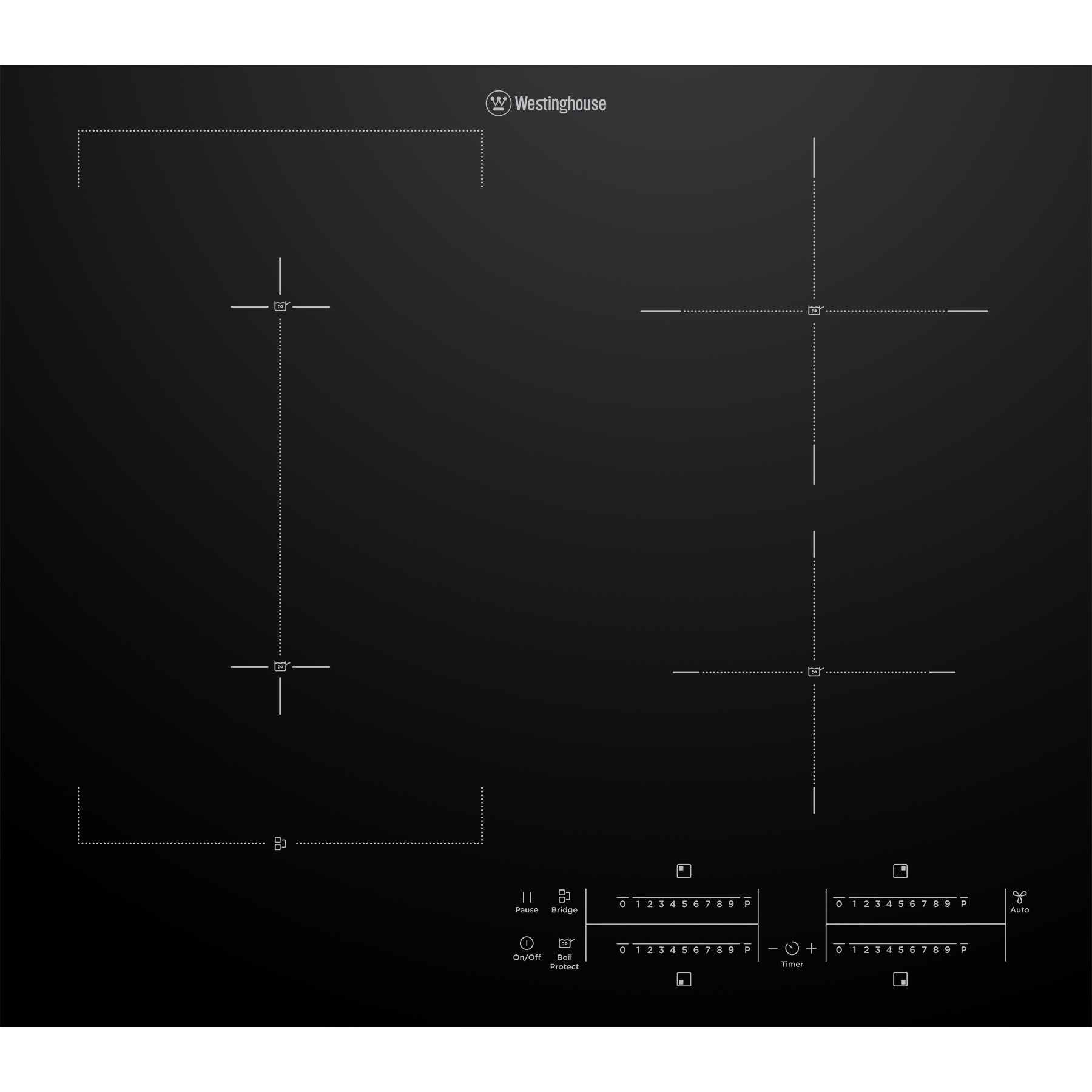 Westinghouse WHI645BE 600mm 4‑Zone Induction Cooktop (Pick up only)