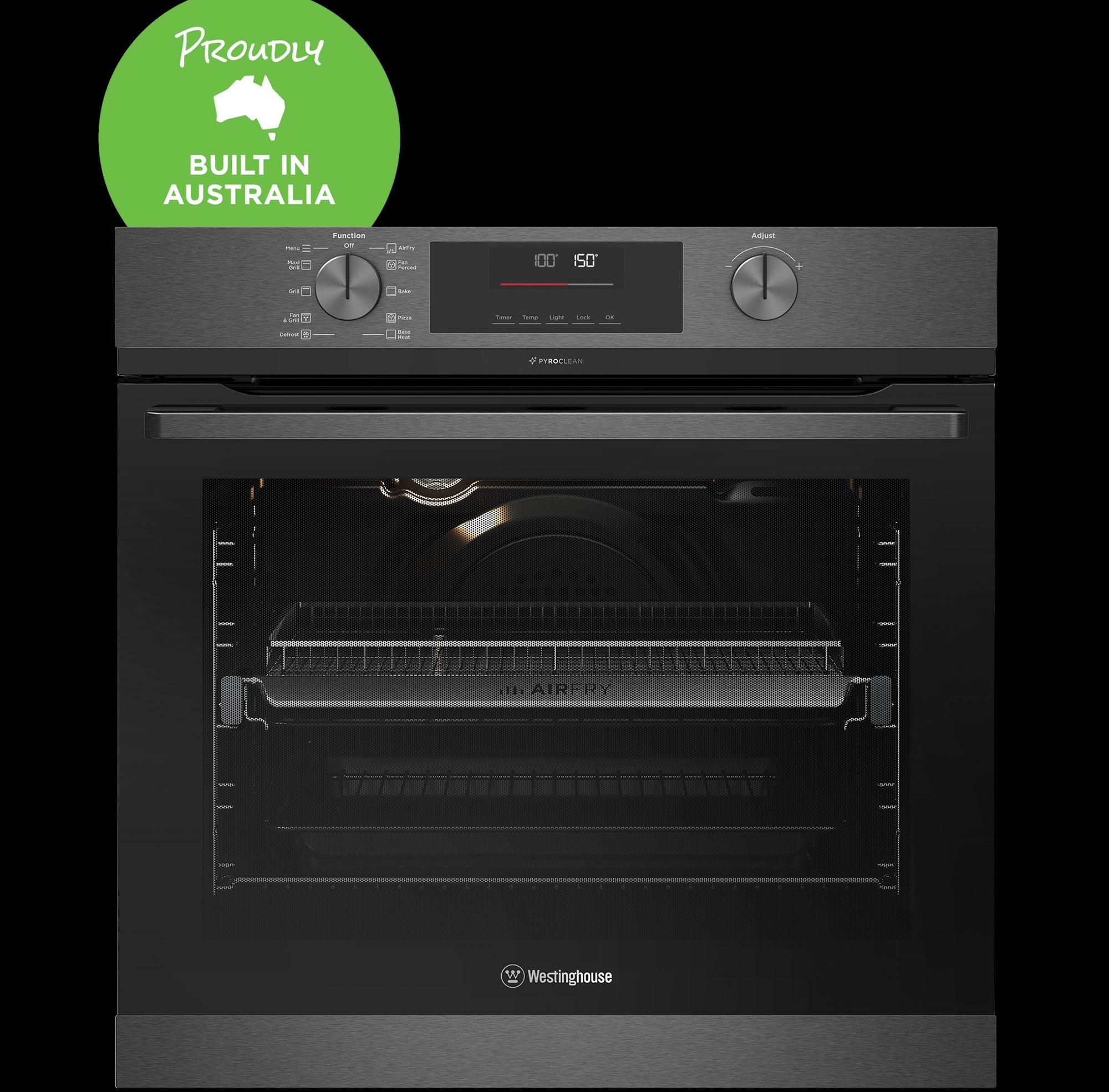 Westinghouse 600mm dark stainless PyroClean Oven WVEP6716DD (Pick up only)