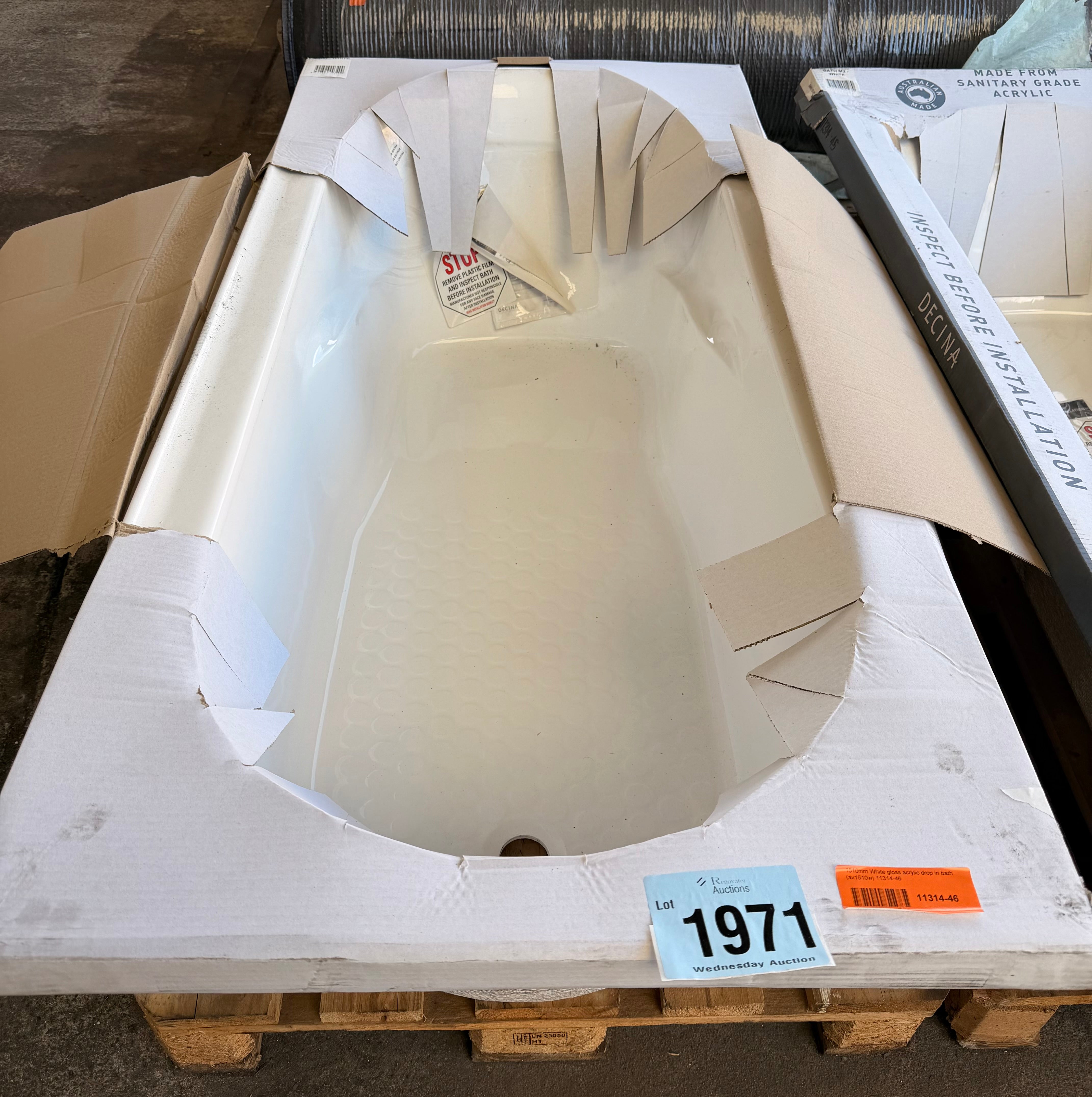 1510mm White gloss acrylic drop in bath (ax1510w)