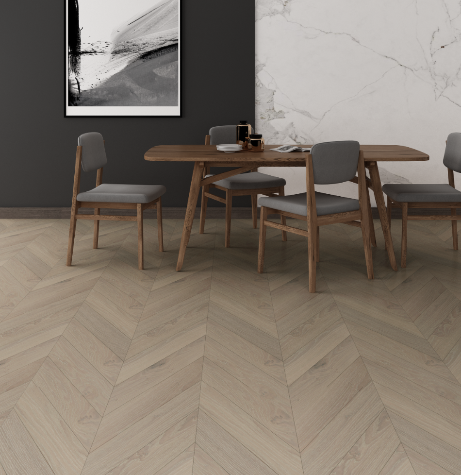 Natural L Engineered Oak Chevron Flooring $59 sqm (Pick up only)