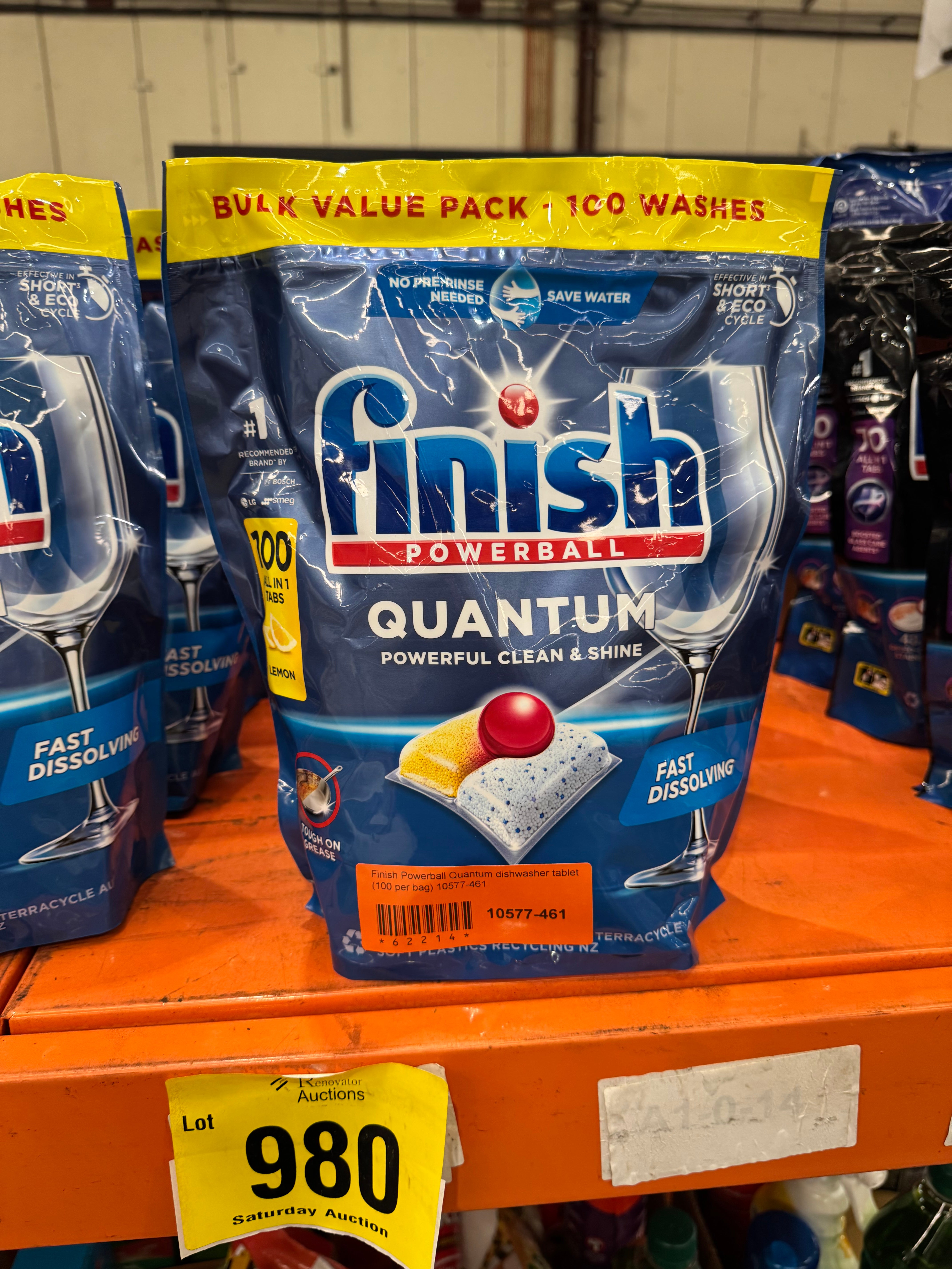 100 pack Finish Powerball Quantum All in 1 Dishwashing Tabs Lemon (Pick up only)