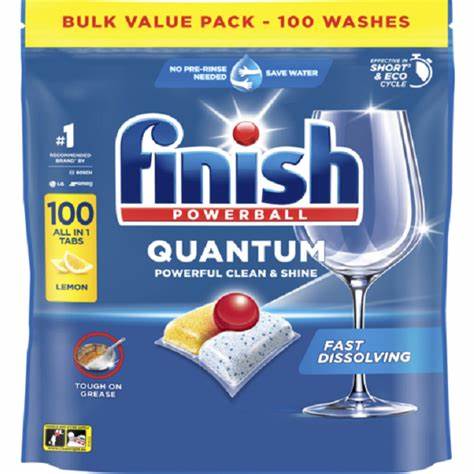 100 pack Finish Powerball Quantum All in 1 Dishwashing Tabs Lemon (Pick up only)