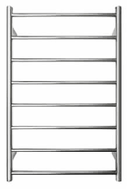 Stainless steel round profile 8 bar freestanding heated towel rail (Pick up only)