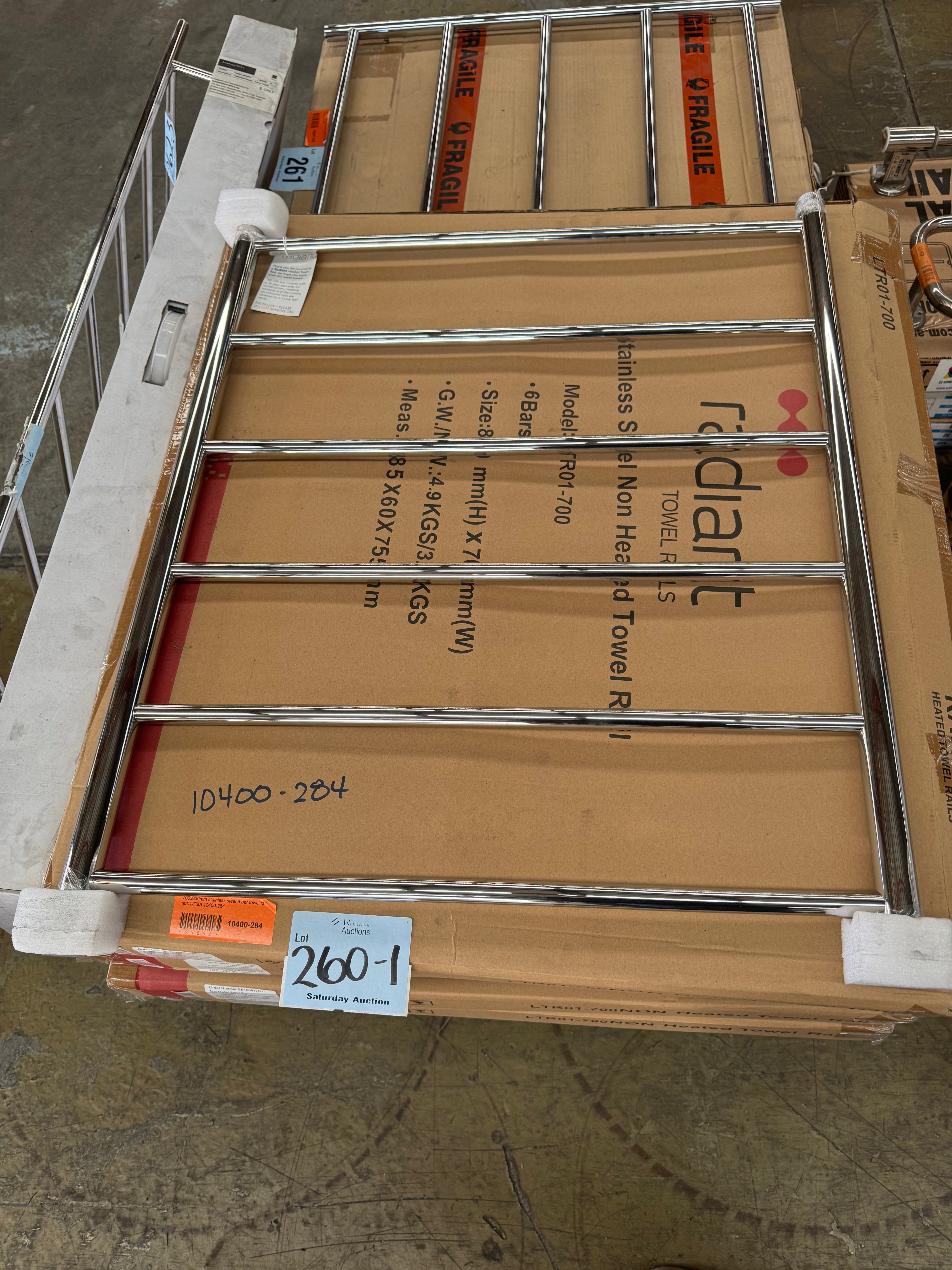 Radiant stainless steel 6 bar towel rail ltr01-700 (Pick up only)