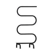 Satin black freestanding S-bar heated towel rail (Pick up only)