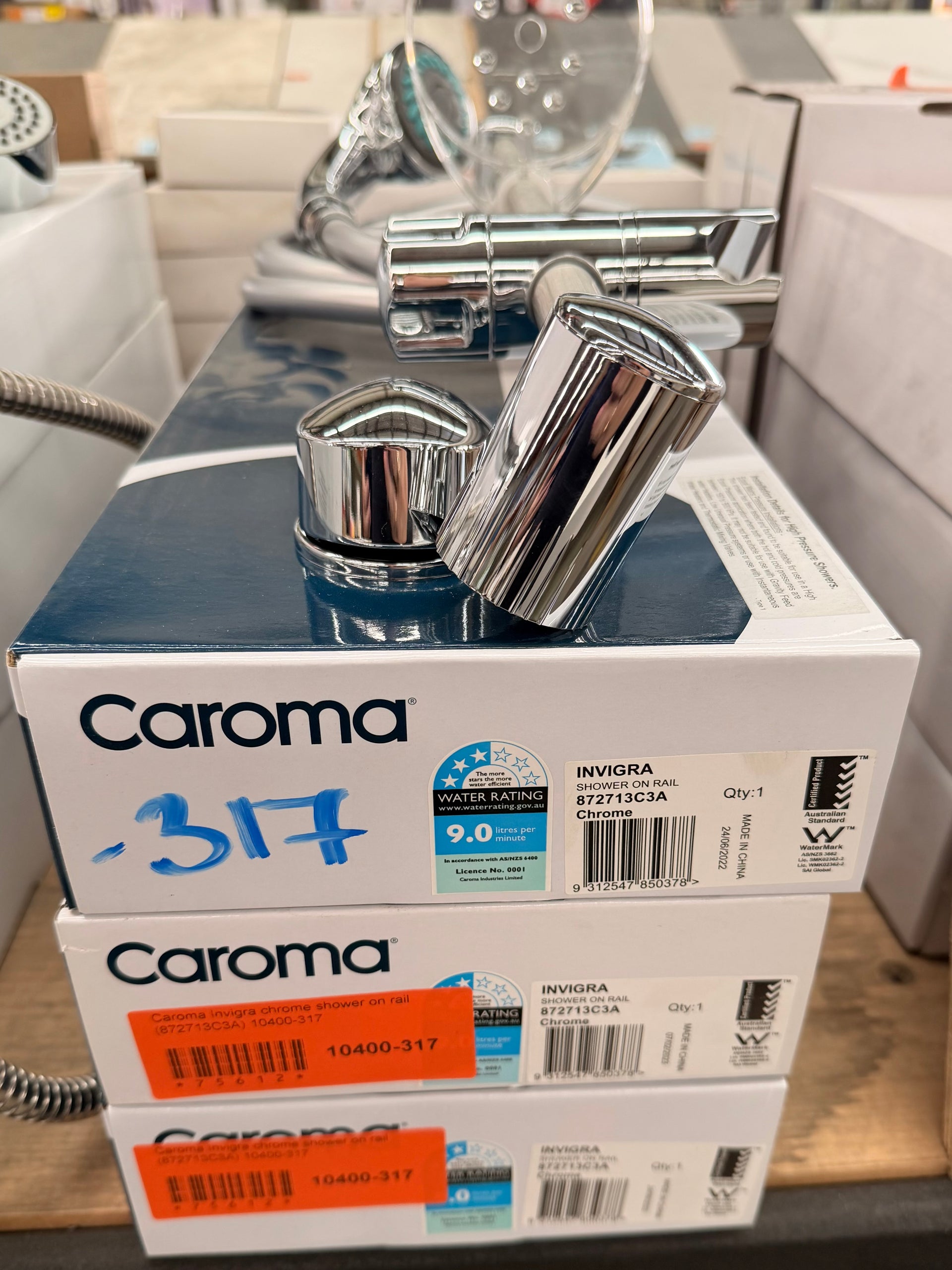 Caroma Invigra chrome shower on rail $55 (Pick up Liverpool)
