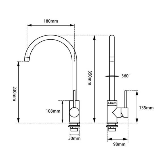 Chrome Kitchen Mixer CH1026 (Pick up only)
