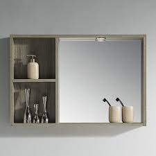 900x600mm Costa Oak midi shaving mirror with shelves (Pick up only).