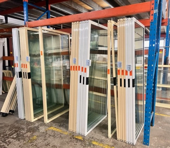 2135x2390mm black aluminium sliding door (Pick up only).