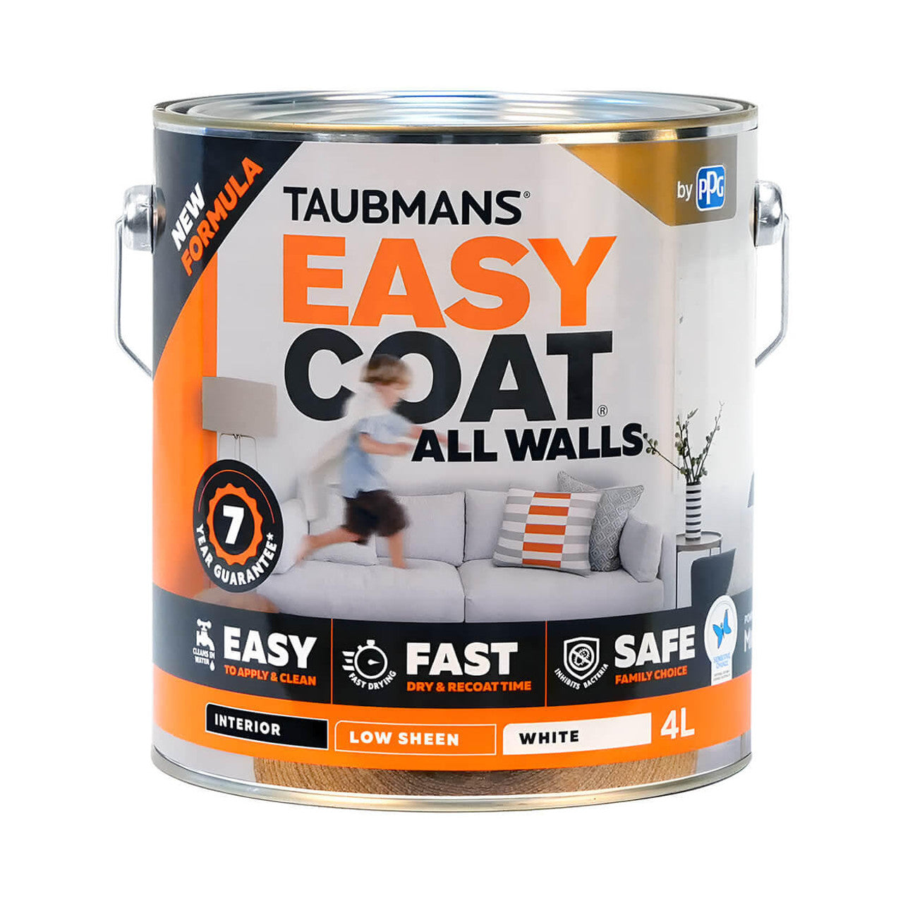 4 Litre Taubmans Easycoat white low sheen interior paint (pick up only)