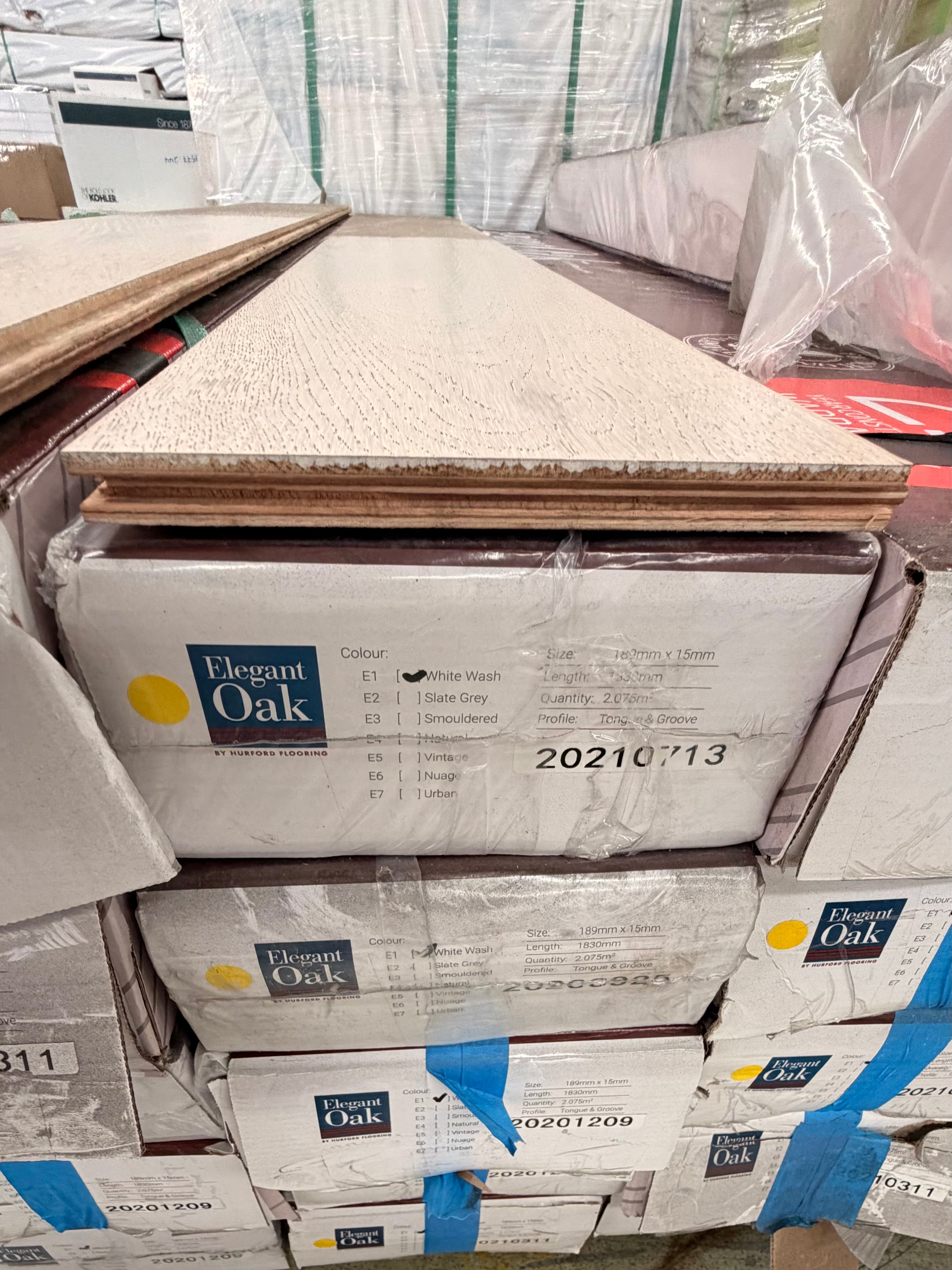 Whitewash Oak engineered flooring 189x1830x15mm $30 sqm