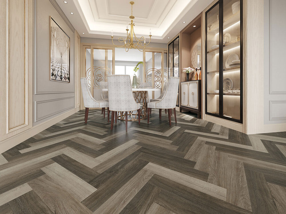 Windsor Grey Herringbone Hybrid Flooring $24 sqm (Pick up only)